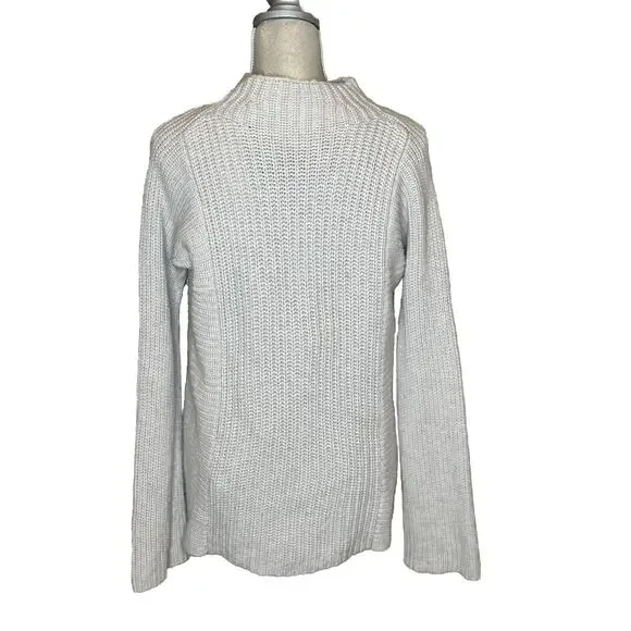 Intermix Wool/Cashmere Cream Pullover Mock Turtleneck Crop Sweater Sz M - Picture 6 of 14